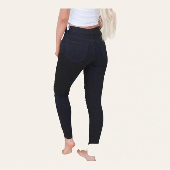 0546. SPECIAL A DISTRESSED DENIM JEANS SIZE 1 BLACK IN COLOR - Picture 2 of 13